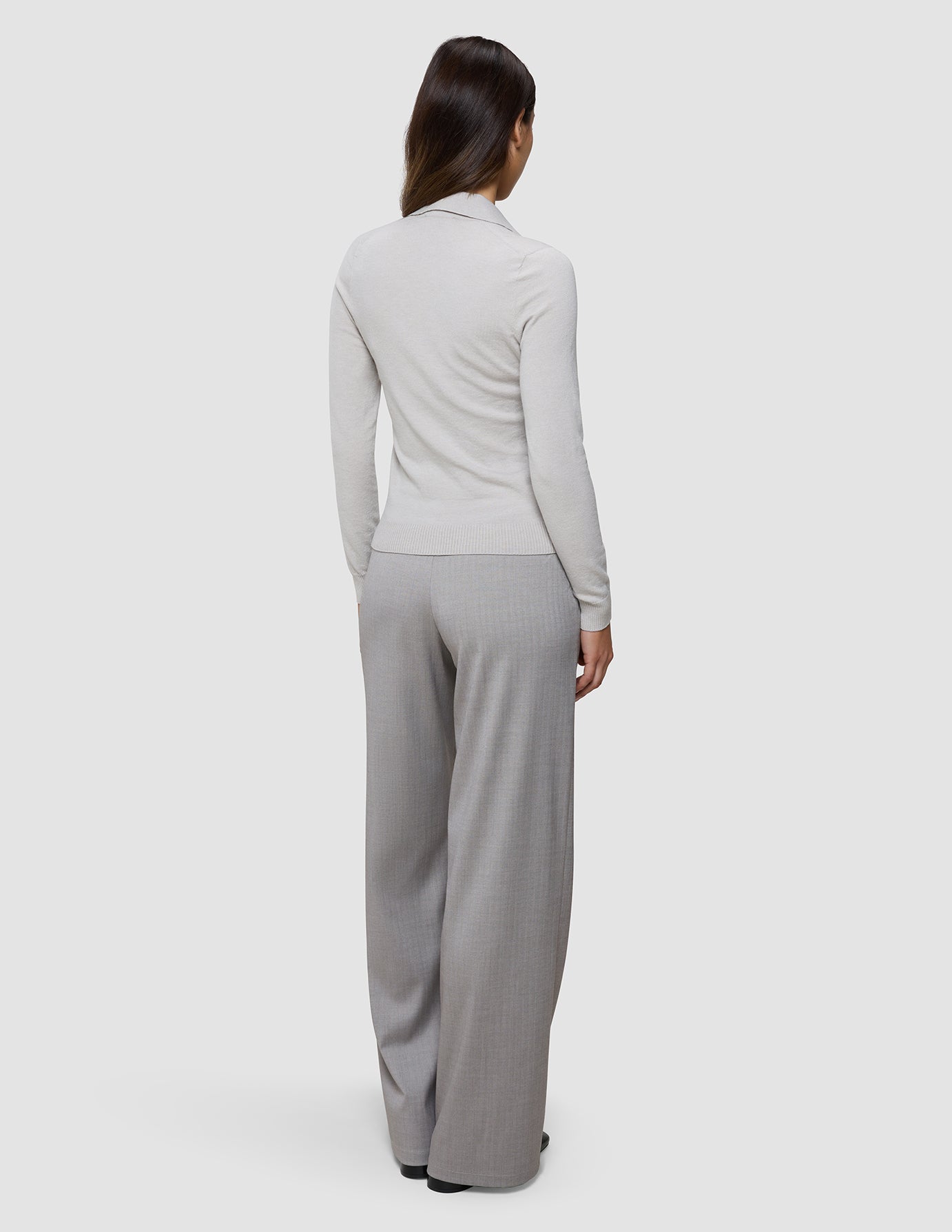 Women's Elevated Knit Polo Cold Beige Melange